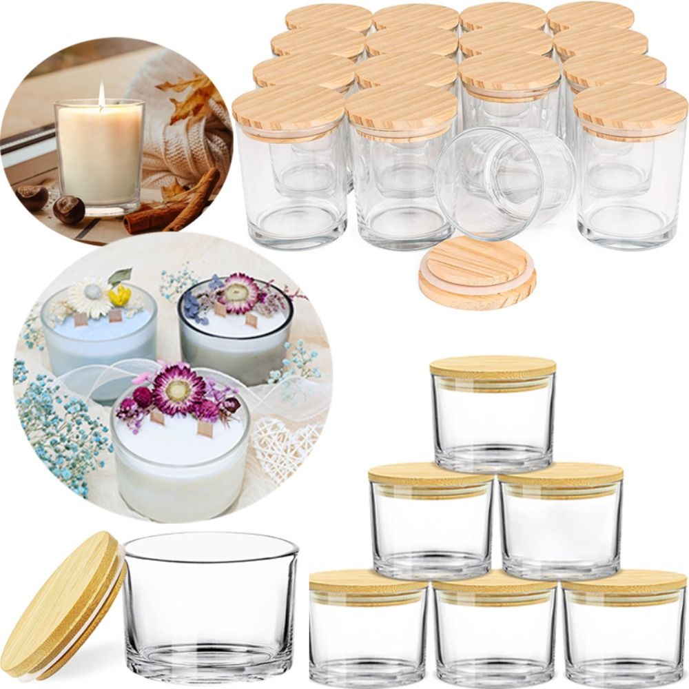 Frascos de vela de vidro trans - Candle Making Jars With Lids avaliação e preço